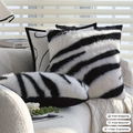 Striped Faux Fur Cushion Cover – Soft Microfiber Blend, 18x18 for Sofa and Couch Cushion Covers